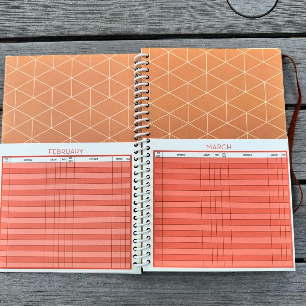 NEW Home finance and bill organizer book budget planner spiral bound pockets